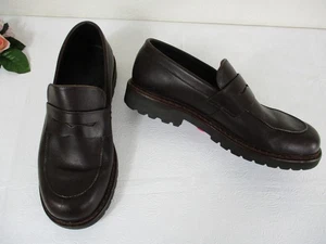 Scarpe mocassino vintage Eddie Bauer da uomo suola a strappo in pelle taglia 10,5 M made in Canada - Foto 1 di 13