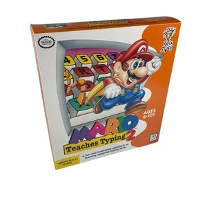 Vtg 90s Nintendo Mario Teaches Typing 2 Big Box PC CD ROM New 1996 Brain Storm - Picture 1 of 19