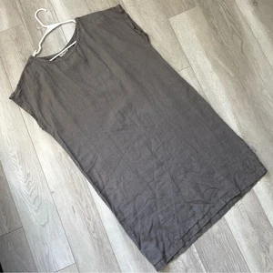 Pillow & Pyjama Kleid Leinen knielang Damen grau (large) natur minimalistisch - Bild 1 von 5