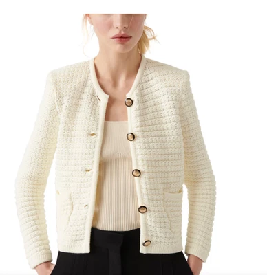 ba&sh Soft White Lady Cardigan Sweater Size 1 - Image 1 of 4