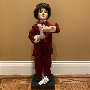 1995 ~ Victorian Animated 27" Boy Carolers W/ Lite Candlesticks Vintage Works - Bild 1 von 8