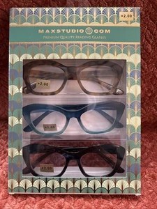 MAX STUDIO 3ER PACK PREMIUM LESEBRILLE LESEBRILLE +2,00 - NEU IM KARTON - Bild 1 von 2