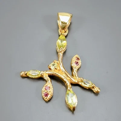 Jewellery Natural Peridot Pendant 925 Sterling Silver  /NP51493 - Image 1 of 4