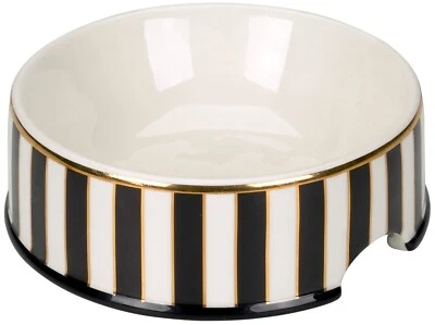 Chacco® Napf Futterschale Streifen mit goldenen Rand Design Keramik Medium - Bild 1 von 2