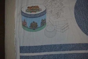 Cotton fabric, Pre-print band box panel, Victorian house, 56" x 35", preshrunk - Picture 1 of 7