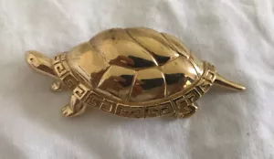 Vintage signierte Givenchy Goldton schöne Schildkrötenbrosche. - Bild 1 von 11