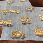Vintage Pillowcases with Planes Cars Trains Trolleys Printed Cotton