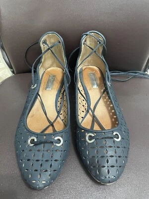 Halogen Nella Ghillie Flat, Blue perforated leather , Talla 7 1/2 M - Image 1 of 4