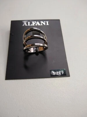 Alfani - Anillo de 3 hilos - Talla 7 - Piedra plateada Foto 1 de 4