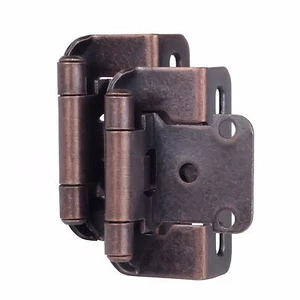 Lot of 25 Pairs 50pcs Self Closing OVERLAY 1/2" Cabinet Hinge-Oil Brushed Bronze - Picture 1 of 6