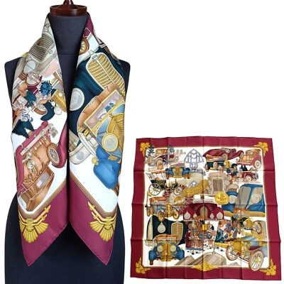 Hermes "St.Christophe Et L Enfant Jesus Automobile" Carre90 Silk 100% Scarf - Image 1 of 4
