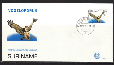 Surinam - Suriname Issue FDC 1993 (170XX) Birds Cover