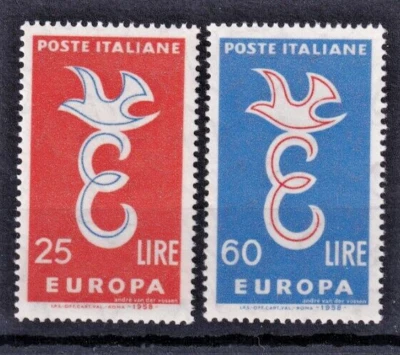 1958 Italia Europa conjunto de 2 MNH SG#973-974 Foto 1 de 3