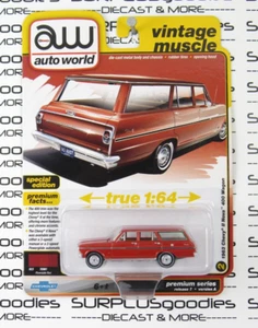 Auto World 2024 R7 Vintage Muscle: Red 1963 CHEVROLET Chevy II NOVA 400 Wagon #A - Picture 1 of 5