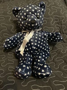 Kellytoy BEANPALS Bear Blue White Stars Plush Stuffed Animal Toy 15" RARE - Picture 1 of 9