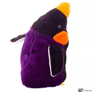 Sitzsack Kaiserpinguin Strumpf Füller 5,5 Zoll Plüschtier, lila schwarz weiß - Bild 1 von 4