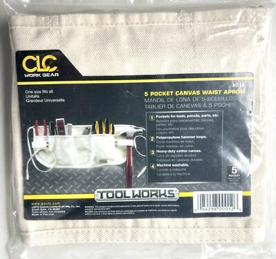 Canvas Waist Apron Toolbelt 5 Pocket CLC Custom Leathercraft C12 NEW SEALED - Image 1 of 2