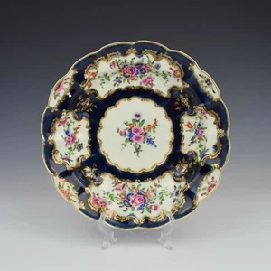 First Period Worcester Porcelain Blue Scale Junket Dish c.1770 Georgian Dr Wall - Picture 1 of 7
