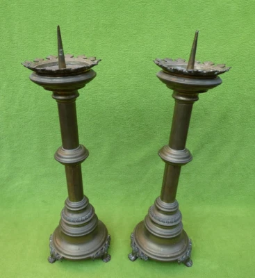 Alte Altar Leuchter Kirchen Leuchter Messing Kandelaber - Bild 1 von 4