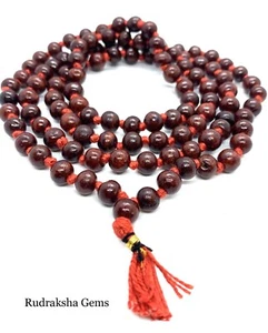 BUDDHIST WOODEN MALA MANTRA MALLA MALLAH 8mm BEADS 108 MEDITATION PRAYER BUDDHA - Picture 1 of 2