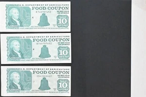 US 1994 -97B USDA $10 Food Coupons Lot of 7 with full tab RC0714 combine shippi - Picture 1 of 2