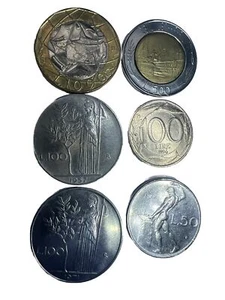 ITALY LIRES 6 COINS $1.000-$500-$100-$50 From 1957 To 1998 MS Collectibles - Picture 1 of 4