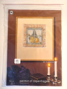 Cat in Window cross stitch pattern 45cm x 40cm Permin of Copenhagen 70-4314 - Picture 1 of 3