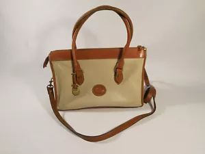 Dooney & Bourke VTG Made USA White Leather Purse Top Zip Hand / Shoulder Bag - Picture 1 of 12