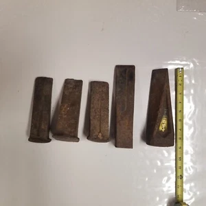 Vintage Splitting Wedge Lot of 5, 1 Brevete Rotary, 1 Long, 3 Short, LOOK  - Picture 1 of 8