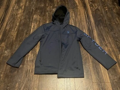 Spyder Boy's Hooded Full Zip Jacket Coat Large14-16 Navy Blue w/Black Lining NWT - Image 1 of 4