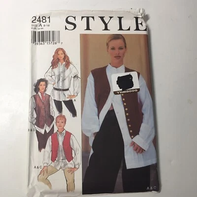 Style 2481 Size 8-18 Misses' Shirt Vestcoat Vest - Image 1 of 3