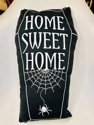 Halloween Black Coffin Throw Pillow 9x20 Inch Spider Web Halloween - Image 1 of 4
