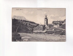 7375) LECH am ARLBERG Vorarlberg seltene VAriante Kirche Haus u. am Fluss 1913 - Bild 1 von 2
