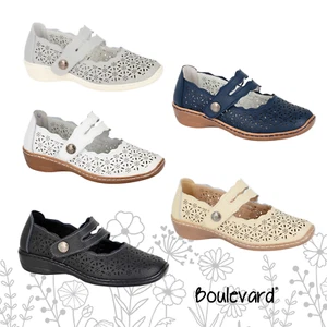 Ladies Boulevard Sandals Mary Jane Wedge Strap Bar Summer Holiday Casual Shoes - Picture 1 of 16