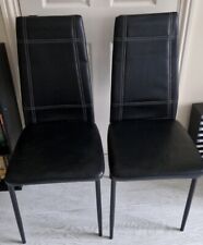 Set of 2 Dining Chair  PU Leather Metal Frame Home Kitchen Dinner Seat 