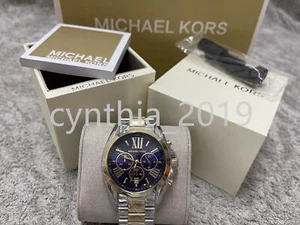 Michael Kors MK5976 Bradshaw 43mm Bracelet Chronograph Blue Dial Women's Watch - Picture 1 of 3