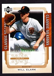 2005 UPPER DECK CLASSIC SEASONS MATERIALS #CS-WC WILL CLARK GIANTS 1989 - Picture 1 of 3