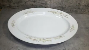 Vintage FINE CHINA Japan GOLDEN HARVEST WHEAT 14” Oval SERVING PLATTER Plate - Picture 1 of 6