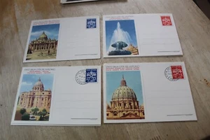 VATICAN POSTAL REPLY CARD LOT -4 CARDS CIRCA 1958 MINT / USED L35 / 35 L20/20  - Picture 1 of 5