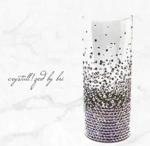 Bling Collins Glass AUSTRIAN CRYSTALS 12oz Custom Any Color Dining Drinkware Bar - Picture 1 of 4