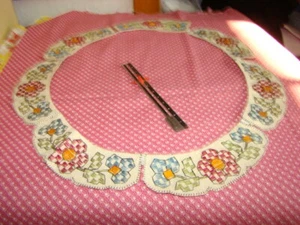 ANTIQUE VINTAGE COLLAR & CUFFS, EMBROIDERY, FLORAL, LINEN BEAUTIFUL - Picture 1 of 6