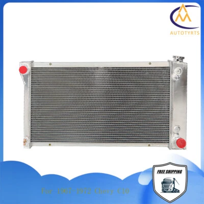 For Chevy GMC C/K Series 1967-1972 Pickup Truck 3 Row Aluminum Cooling Radiator - Image 1 of 4