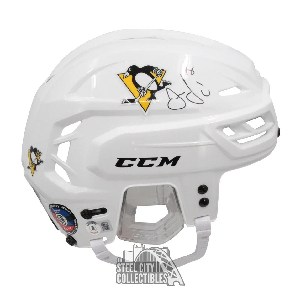 Casco de hockey Jaromir Jagr autografiado Pittsburgh blanco CCM tamaño completo - BAS Foto 1 de 1