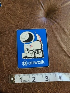 Vintage Airwalk skateboard sticker skate shoes decal Blue moon landing dog USA - Picture 1 of 1