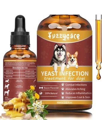 Fuzzycare Natural Yeast Infection Treatment for Dogs, Treats Dog Ear Infection