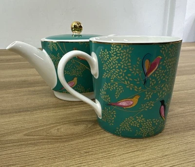 Juego de tazas de té y tetera Portmeirion Sara Miller Chelsea nuevo en caja abierta Foto 1 de 4