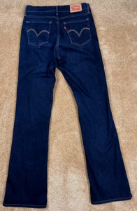 Jeans Levi's 529 Curvy Bootcut para mujer talla 28 x 32 denim elástico lavado índigo - Imagen 1 de 7