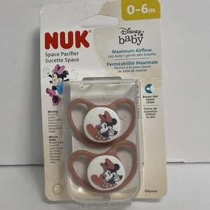 NUK Disney Minnie Silicone BPA Free Pacifier 2pcs Breast Like Ortho Nipple Shape - Picture 1 of 4