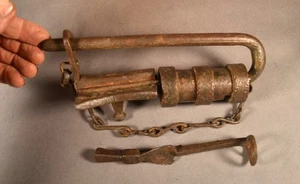 ANTIGUA CERRADURA DE PUERTA TIBETANA NEPALÍ - Imagen 1 de 19