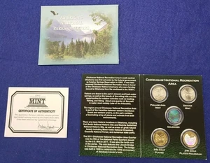 Cuartos de galón ATB 2011 coloreados/chapados EE. UU. Juego de 5 monedas Parks con cápsulas ~ L👀K - Imagen 1 de 2